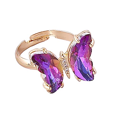 jieGorge Stapelringe für Damen Angepasster gestapelter DamenringNeuer RingKann Ring Fashion Wear Ringgradient Sein kann Edelstein Sein kreativer Ringgradient Ringan Ringe anpassbar (Purple, One Size) von jieGorge