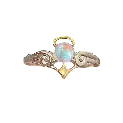 jieGorge Trendige Ringe Schmuck Doppelherz Voller offener Ring Zirkonring Paarring in Europa und Amerika Modekreativer, Leichter, Verstellbarer Persönlichkeitsring für Damen (A, One Size) von jieGorge