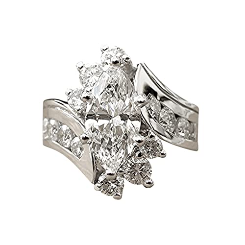 jieGorge Verstellbare Ringe für Männer Frauen Wunderschöner Unregelmäßiger Funkelnder RingSilberringe Zirkonia Hochzeit Verlobungsschmuck 6 10 (Silver, 7) von jieGorge