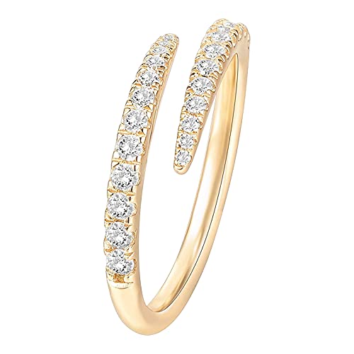 Verstellbare Ringe für Teenager~Mädchen Legierung verstellbare Frauen EIN Geschenk Strass Schmuck Größe Eheringe Ring Ringe (Gold, One Size) von jieGorge