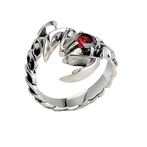 jieGorge Vintage Ringe für Männer Retro HIPS Ring für Herren (Silver, One Size) von jieGorge