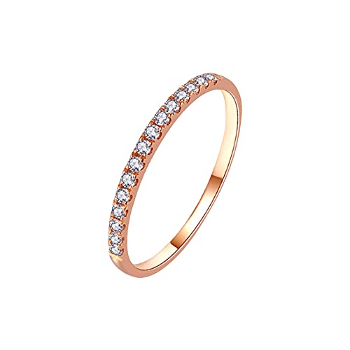 jieGorge Voller Fingerring Legierung Ring Hochzeit Schmuck Finger Größe Strass Ringe Geschenk Frauen 511 Ringe Modekreativer, Leichter, Verstellbarer Persönlichkeitsring für Damen (Rose Gold, 7) von jieGorge
