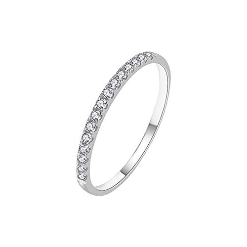 jieGorge Voller Fingerring Legierung Ring Hochzeit Schmuck Finger Größe Strass Ringe Geschenk Frauen 511 Ringe Modekreativer, Leichter, Verstellbarer Persönlichkeitsring für Damen (White, 8) von jieGorge