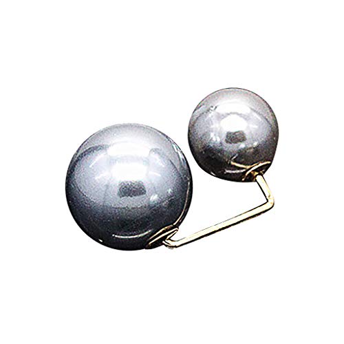 jieGorge Weihnachtsbrosche Pin Damen Schal Seide Perle Mode Licht und Brosche schnallensicheres Accessoire Weihnachtsbrosche (Grey, One Size) von jieGorge