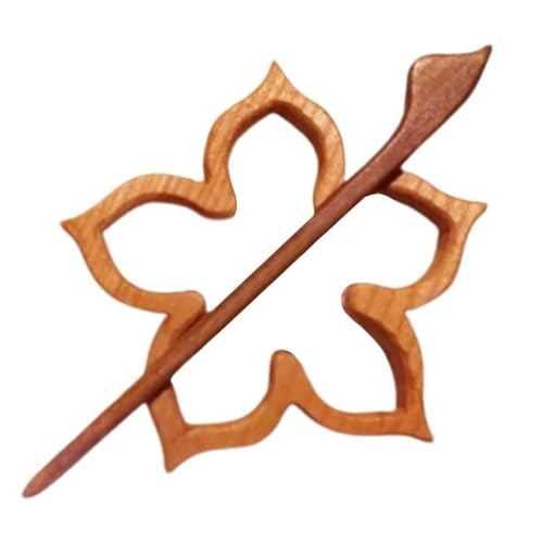 Tuchnadel,Holz Tier-Brosche Handgeschnitztes Massivholz Accessoire Natürliche Holz Katze Fuchs Eichhörnchen Design Geschenkbox für Geburtstag (Blumen) von jiejack