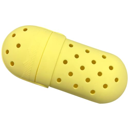 jiejack Federmäppchen Silicone Löcher Hausschuhe Stiftetasche – Atmungsaktive Schreibmappe für Schule & Reise, Großes Fassungsvermögen für Stifte, Ideal als Schüleretui & College-Zubehör (Gelb) von jiejack