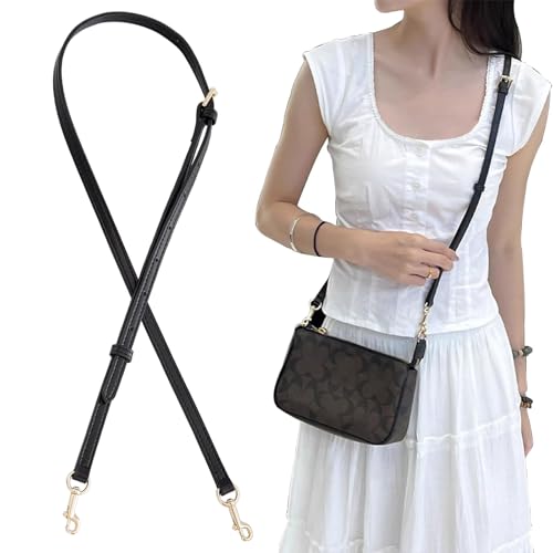 jiesinlov Mikrofaser-Leder Geldbörse Schulterriemen Crossbody Verstellbare Ersatz für Handtasche oder Eimer Tasche(Schwarz-Gold) von jiesinlov