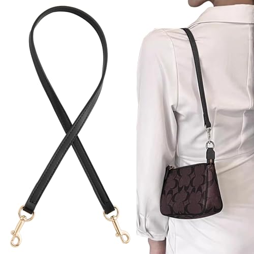jiesinlov Mikrofaser-Leder Geldbörse Schulterriemen Ersatz für Handtasche oder Eimer Tasche(67CM-Schwarz-Gold) von jiesinlov