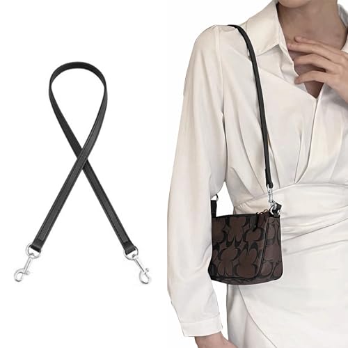 jiesinlov Mikrofaser-Leder Geldbörse Schulterriemen Ersatz für Handtasche oder Eimer Tasche(67CM-Schwarz-Sliver) von jiesinlov
