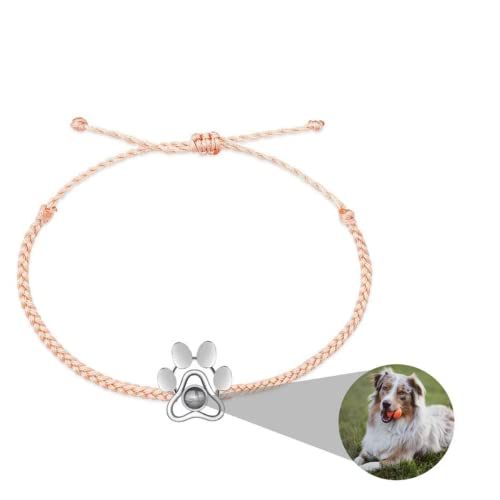 Personalisiertes Foto-Armband, personalisiertes Bild-Armband, Fotoprojektion, Gedenkbild-Schmuck, personalisiertes Geschenk für Sie (Hund, Braun, 1 Stück) von jifu