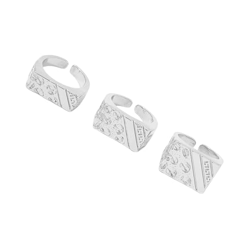 3 einzigartige, verstellbare Ringe mit Öffnung, stilvoller Finger, auffälliger Schmuck für den täglichen Hiphop, geometrisches Set, Einheitsgröße, Wie beschrieben, Wie beschrieben von jiingekk