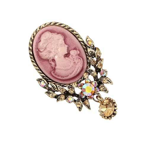 Anspruchsvolle Schmucknadel aus Legierung mit Strasssteinen, feminines Gesicht, perfekt zur Verschönerung jedes Outfits, stabile Abend-Party-Brosche, Einheitsgröße, Wie beschrieben von jiingekk