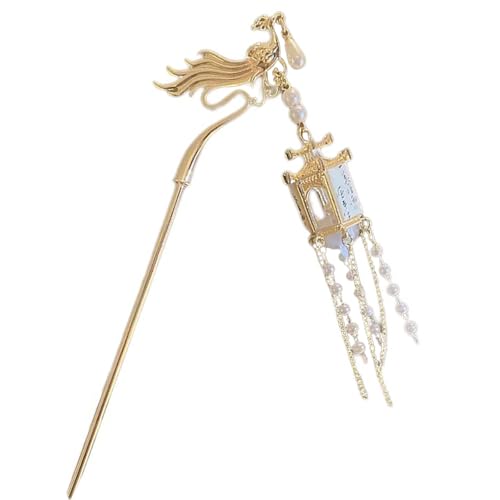 Antike Fransen LED Lampe Haarnadel Chinesisches Kostüm Baumeln Buyao Haarnadel Acryl Essstäbchen Haarnadel für Frisuren von jiingekk