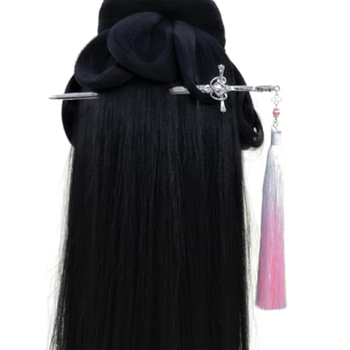 Einzigartige Haarspange mit zarten Quasten, luxuriöse Gold- oder Silber-Haarnadel mit Quasten-Details für besondere Anlässe von jiingekk