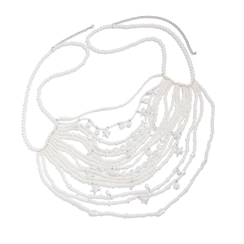 Elegante Perlen Körperkette Verstellbare Quasten Kette Körperzubehör Frauen Brust Geeignet Für Partys Und Event Perlen Quasten Halskette von jiingekk