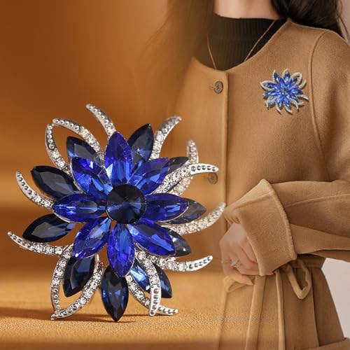 Elegante zweilagige Blumenbrosche mit Kristallen und Blumen-Designs für Damen, Schmuckzubehör, Kristalle, Legierung, Einheitsgröße, Wie beschrieben Elegante zweilagige Blumenbrosche mit Kristallen und Blumen-Designs für Damen, Schmuckzubehör, Kristalle, Legierung, Einheitsgröße, Wie beschrieben von jiingekk