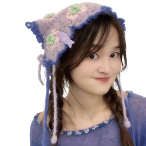 Hohles Häkelblumenkopftuch für Damen, Frühling, Herbst, Kopfbedeckung, dekoratives Haarband, Musikfestival, Haarschmuck von jiingekk