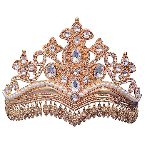 Krone Haar-Tiaras Legierung Haarband Hochzeit Studios Zubehör Mode Kopfschmuck Mädchen Folk Kopf Schmuck Geschenk Legierung Blatt Tiaras, Einheitsgröße, Wie beschrieben von jiingekk
