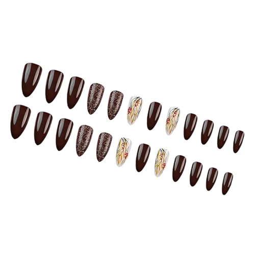 Künstliche Nägel zum Aufkleben, für Damen und Mädchen, Mandel-Nägel, zum Aufkleben, zum Aufdrücken von jiingekk