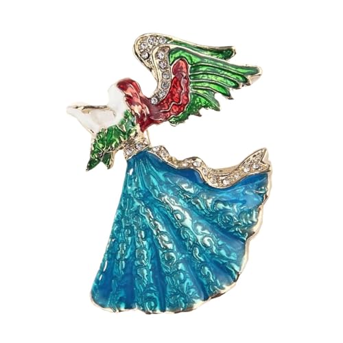 Modische Vintage-Brosche mit Strasssteinen, funkelnde Damenbekleidung, Schmuck für Partykleid und Anzug, Vintage-Legierung, Engel-Anstecknadel von jiingekk