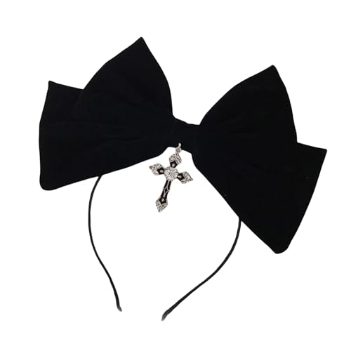 Punk übergroßer Haarreif Retro Haarband für Rockkonzerte Musik Festival Kreuze dunkel dunkel Kopfschmuck Unisex tragen von jiingekk