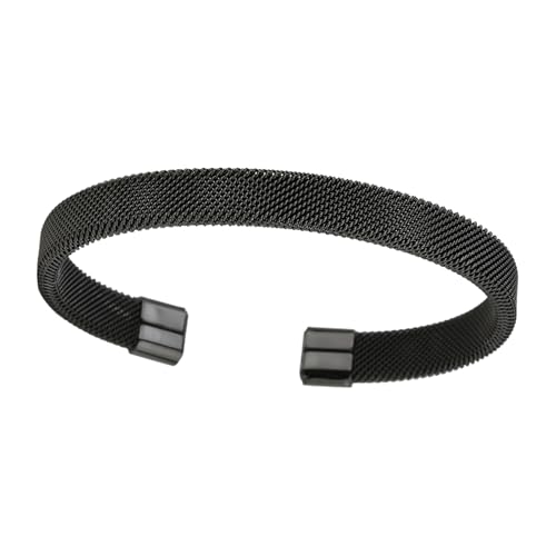 Schlanker C-förmiger Edelstahl-Armreif mit atmungsaktivem Netz-Design, trendiger Unisex-C-förmiger Armreif, Schmuck für Erwachsene, für den täglichen Gebrauch, stabiler Edelstahl-Schmuck von jiingekk