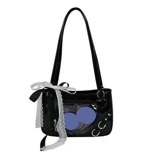 Schultertasche aus japanischer Spitze, lässige Umhängetasche, kleine Kapazität, Pendlertasche für den täglichen Gebrauch und soziale Reisen, Schwarz , One Size Schultertasche aus japanischer Spitze, lässige Umhängetasche, kleine Kapazität, Pendlertasche für den täglichen Gebrauch und soziale Reisen, Schwarz , One Size von jiingekk
