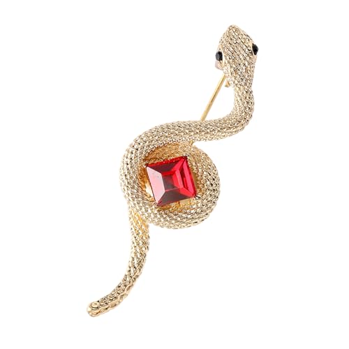 Unisex-Brosche mit Strasssteinen, Schlangen-Brosche, Kristallsimulation, Tier-Anstecknadel, Modeschmuck, trendiges Unisex-Accessoire für Partys, Statement-Schmuck-Brosche, Einheitsgröße, Wie von jiingekk