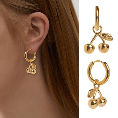 Vintage Ballettschuh inspirierte Kirschen baumeln Ohrringe elegantes Design anspruchsvolle Ohrreifen für Frauen Geschenk Ballettschuh Ohrringe, Einheitsgröße, Wie beschrieben, Wie beschrieben von jiingekk