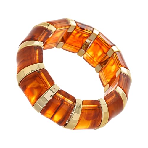 jiingekk Dehnbarer Acryl-Armreif, elastisches Retro-Armband, stilvoller Unisex-Temperament-Schmuck für lässigen oder formellen Retro-minimalistischen Schmuck, Einheitsgröße, Wie beschrieben von jiingekk