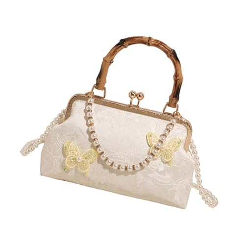 jiingekk Elegante Umhängetasche mit Stickerei, Abendtasche, Umhängetasche, Abendtasche, Handtasche, für modische Frauen und Mädchen, chinesische Tasche, weiß, One Size von jiingekk
