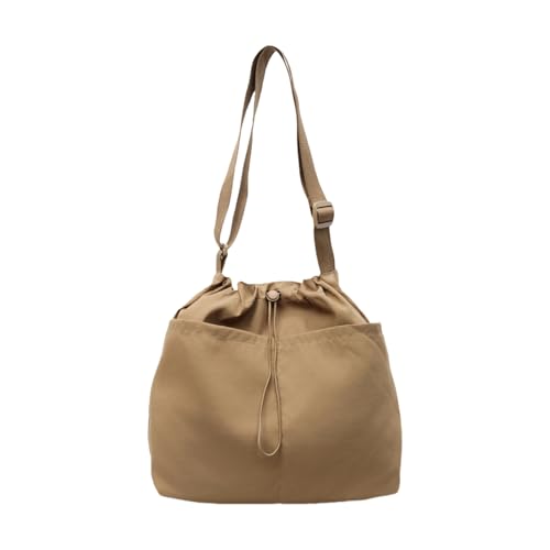 jiingekk Praktische Umhängetasche mit Kordelzug für Damen, große Kapazität, leicht, Nylon, Pendler, Handtasche, Kordelzug, Crossbody-Tasche, Umhängetasche, khaki, One Size jiingekk Praktische Umhängetasche mit Kordelzug für Damen, große Kapazität, leicht, Nylon, Pendler, Handtasche, Kordelzug, Crossbody-Tasche, Umhängetasche, khaki, One Size von jiingekk