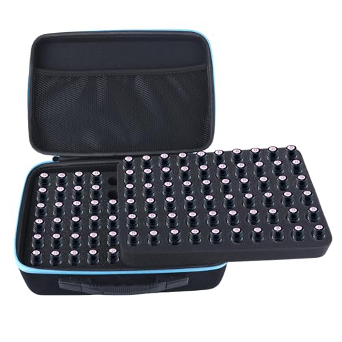 jiingekk Tragetasche für ätherische Öle mit 120 Fächern für 5–10 ml Flaschen, stabile Aufbewahrung, organisiert für Damen und Mädchen, schützender Ölhalter, blau, Mass Beauty jiingekk Tragetasche für ätherische Öle mit 120 Fächern für 5–10 ml Flaschen, stabile Aufbewahrung, organisiert für Damen und Mädchen, schützender Ölhalter, blau, Mass Beauty von jiingekk