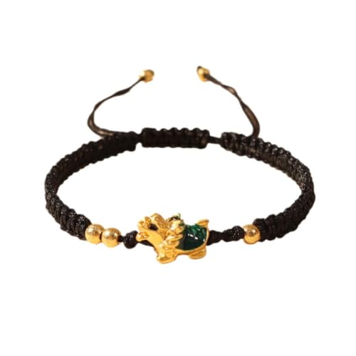 jileijar 2024 New Year Lucky Dragon geflochtene Schnur-Armbänder, Jahr des Drachen, Glück, Reichtum, Feng Shui Pi Yao, verstellbares Armband, Schmuck, Geschenke, Damen und Herren, Metall, Kein von jileijar
