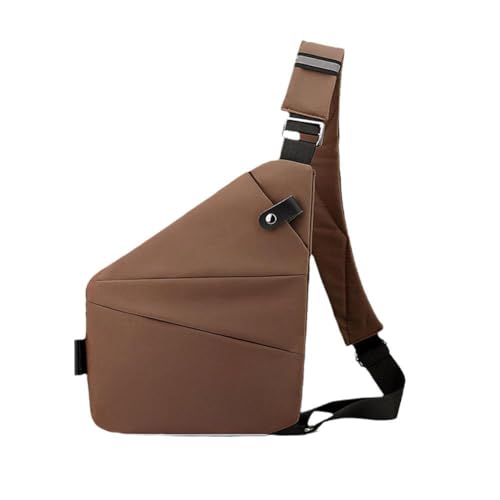 jileijar Anti-Diebstahl-Reisetasche, Schultertasche, Crossbody-Brust-Umhängetasche für Damen und Herren, wasserdichte Umhängetasche, rechte Schulter, coffee, Einheitsgröße von jileijar