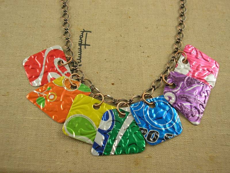 7 Stück 8 Halskette. Doppelt Und Geprägt. Recycled Soda Can Art. Regenbogen 7 Stück 8 Halskette. Doppelt Und Geprägt. Recycled Soda Can Art. Regenbogen von jillmccp