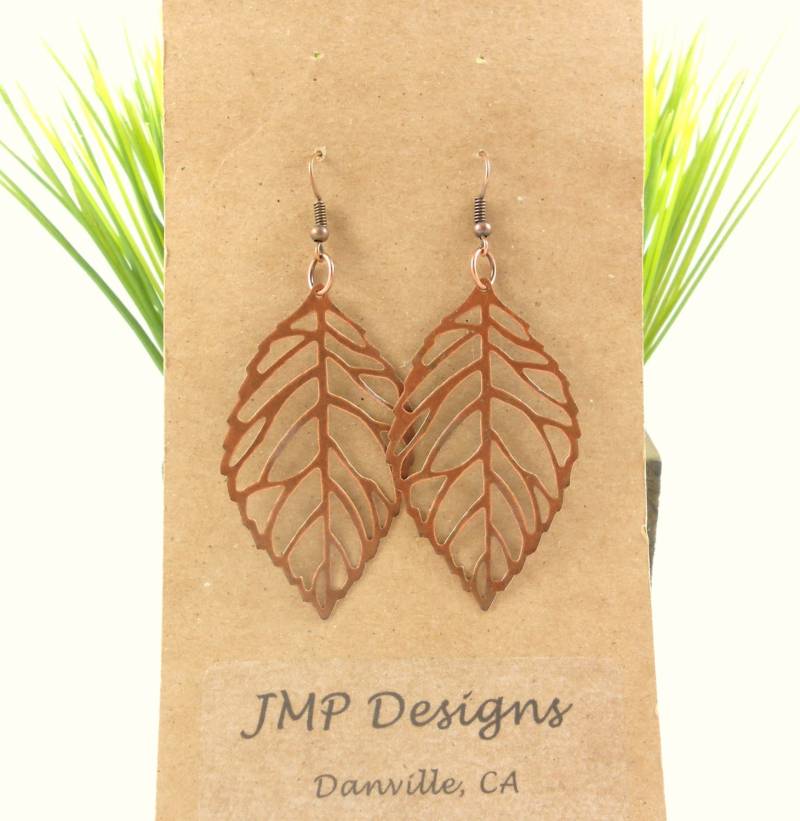 Kupfer Blatt Ohrringe. Statement Kupfer Blatt Ohrringe. Statement von jillmccp