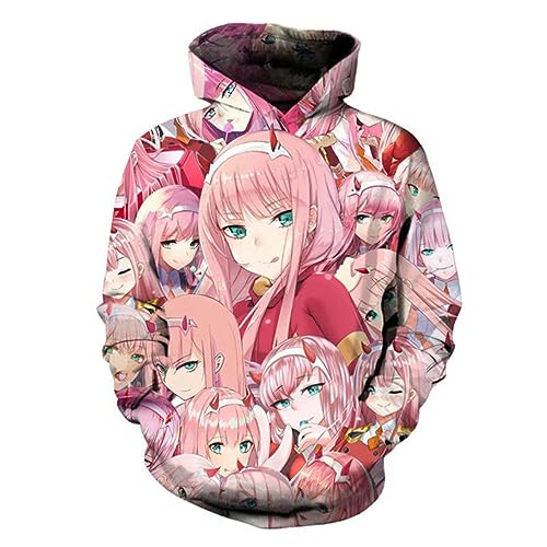 Anime Darling in der FRANXX Zero Two Hoodie Sweatshirt Unisex Cosplay Hoody 3D Printed Pullover Hooded Sweater von jiminhope
