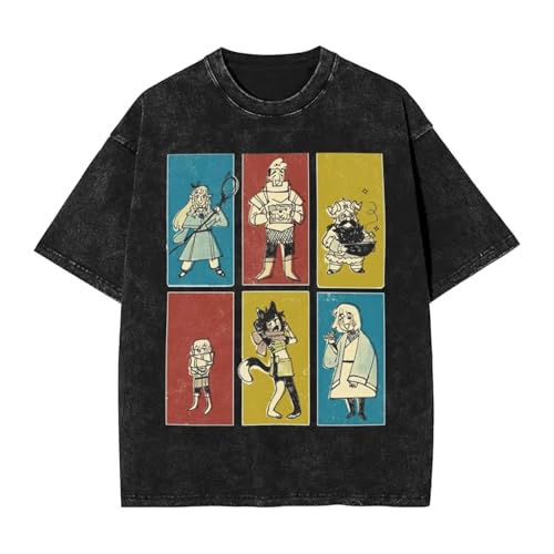 Delicious in Dungeon Marcille Harajuku Herrenmode Schwarz Tees Tops Männer Hip Hop Streetwear Senshi Anime Grafik Gedruckt T Shirt Sommer Washed Short Sleeve T Shirt von jiminhope