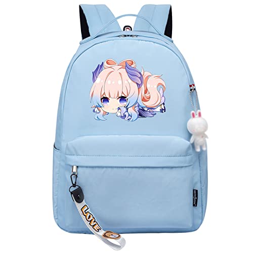 Genshin Impact Rucksack Anime Hu Tao Print Kleiner Anhänger Reißverschluss Reiserucksack Niedliche Cartoon Student Tasche für Jungen Mädchen von jiminhope