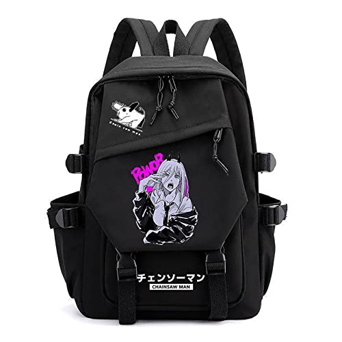 jiminhope Anime Chainsaw Man Rucksack Makima Rucksack Power Daypack Bookbag Reze Chainsaw Man Kawaii Tasche für Unisex von jiminhope