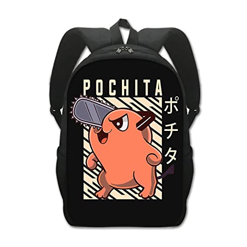 jiminhope Anime Chainsaw Man Rucksack Pochita Denji Daypack Makima Power Bookbag Chainsaw Man Rucksack Kawaii Tasche für Unisex von jiminhope