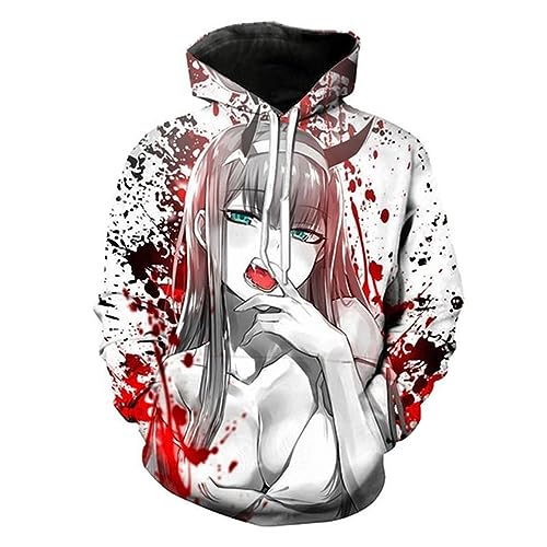 Anime Darling in der FRANXX Zero Two Hoodie Sweatshirt Unisex Cosplay Hoody 3D Printed Pullover Hooded Sweater von jiminhope