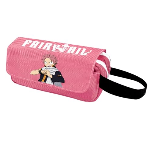 jiminhope Anime Fairy Tail Happy Pencil Case Natsu Dragneel Erza Scarlet Großes Fassungsvermögen Federmäppchen Tasche mit Reißverschluss von jiminhope