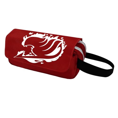 jiminhope Anime Fairy Tail Happy Pencil Case Natsu Dragneel Erza Scarlet Großes Fassungsvermögen Federmäppchen Tasche mit Reißverschluss von jiminhope