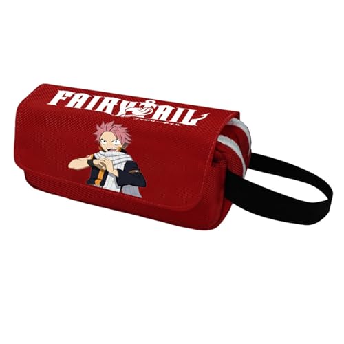 jiminhope Anime Fairy Tail Happy Pencil Case Natsu Dragneel Erza Scarlet Großes Fassungsvermögen Federmäppchen Tasche mit Reißverschluss von jiminhope