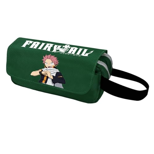 jiminhope Anime Fairy Tail Happy Pencil Case Natsu Dragneel Erza Scarlet Großes Fassungsvermögen Federmäppchen Tasche mit Reißverschluss von jiminhope