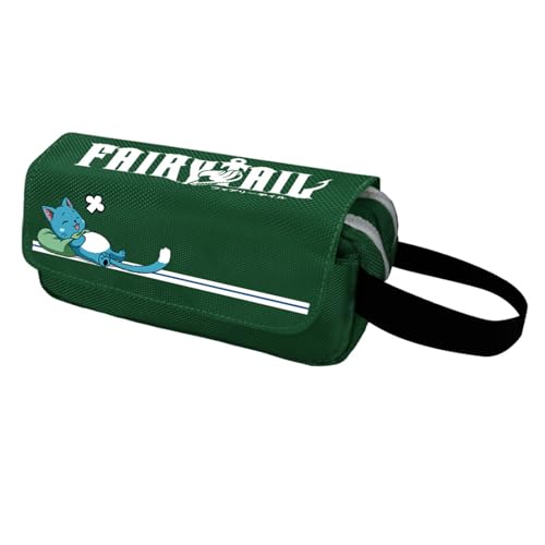 jiminhope Anime Fairy Tail Happy Pencil Case Natsu Dragneel Erza Scarlet Großes Fassungsvermögen Federmäppchen Tasche mit Reißverschluss von jiminhope