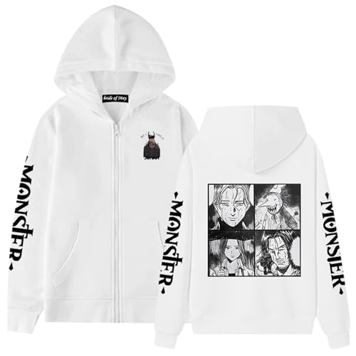 jiminhope Anime Monster Zipper Hoodies Naoki Urasawa Horrible Manga Johan Liebert Hoodies Johan Liebheart Printed Hoody Cardigan Kenzou Tenma Coat for Male Female von jiminhope