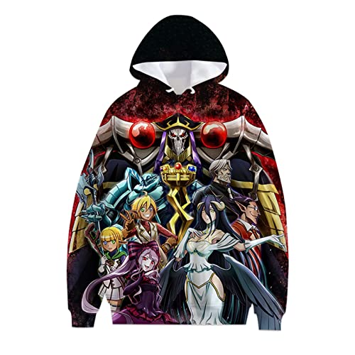 jiminhope Anime Overlord Kapuzenpullover Momonga Pullover Albedo Langarm Sweatshirt Ainz Ooal Gown Hoodie mit Känguru-Tasche von jiminhope